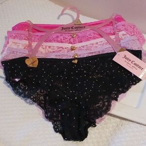 Elegant! Juicy Couture Women's Cheeky Lace  Panties - Black, Pink, Lavender 💝